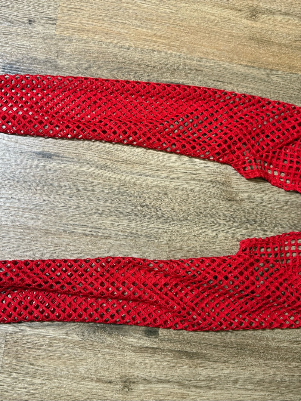 Red Fishnet Arm Warmers - Women Accessories